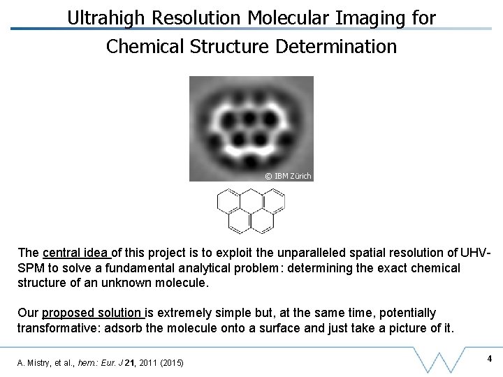 Ultrahigh Resolution Molecular Imaging for Chemical Structure Determination © IBM Zürich The central idea