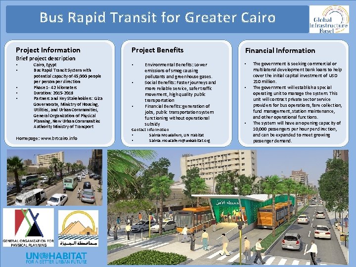 Bus Rapid Transit for Greater Cairo Project Information Project Benefits • • • Brief