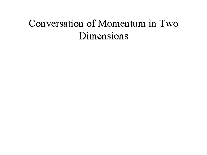 Conversation of Momentum in Two Dimensions 
