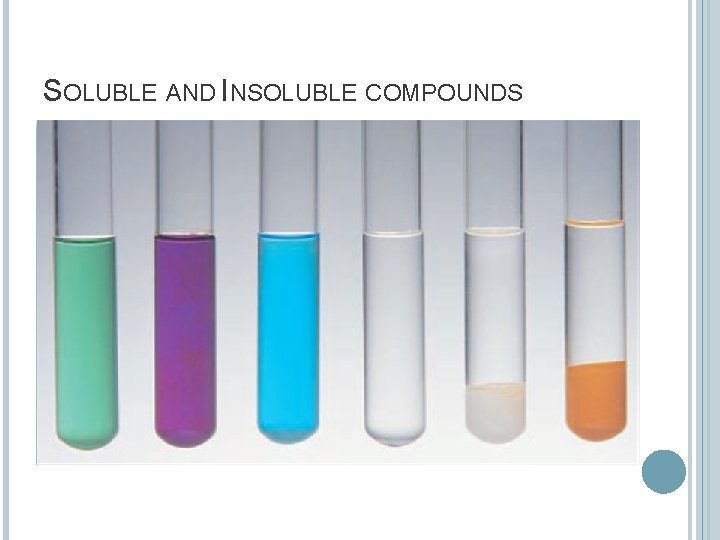SOLUBLE AND INSOLUBLE COMPOUNDS 