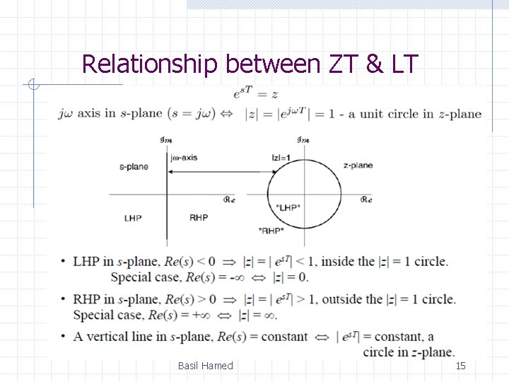 Relationship between ZT & LT Basil Hamed 15 