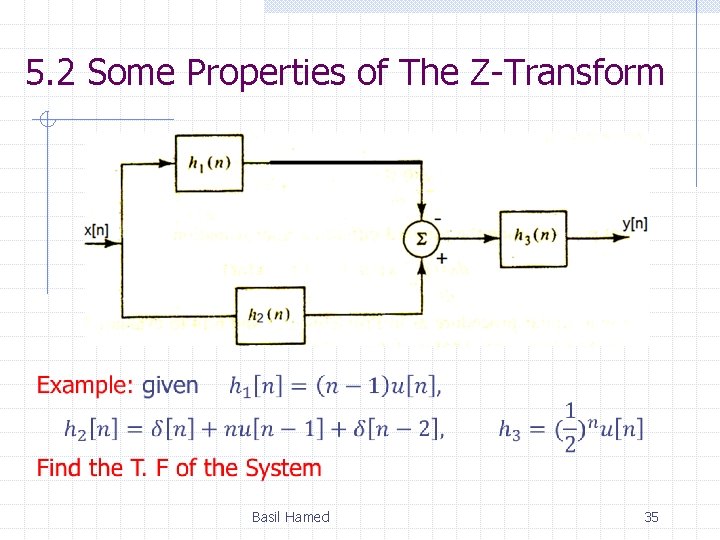 5. 2 Some Properties of The Z-Transform Basil Hamed 35 