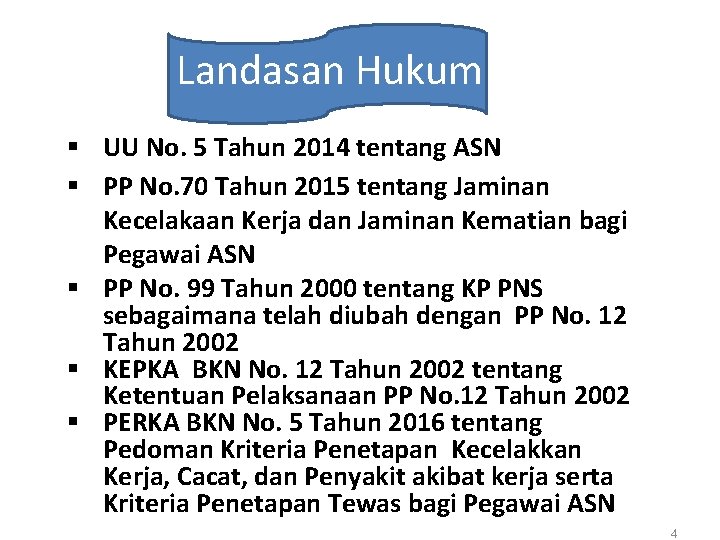 Landasan Hukum § UU No. 5 Tahun 2014 tentang ASN § PP No. 70