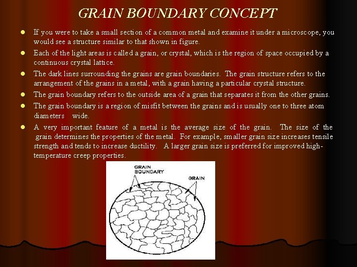 GRAIN BOUNDARY CONCEPT l l l If you were to take a small section