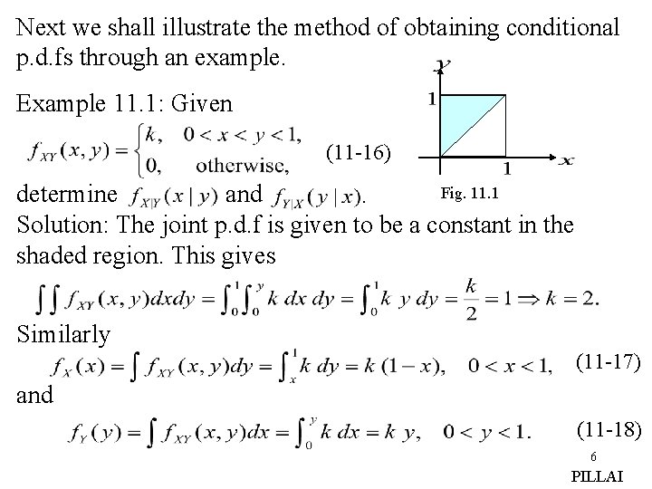 Next we shall illustrate the method of obtaining conditional p. d. fs through an