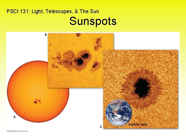 PSCI 131: Light, Telescopes, & The Sunspots 