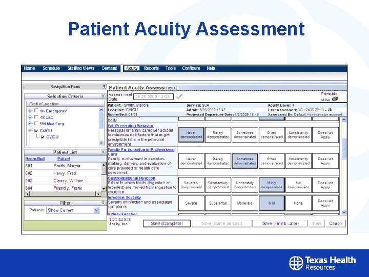 Nursing Workload Acuity in the EHR Mary Beth