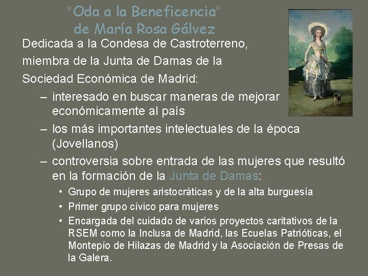 “Oda a la Beneficencia” de María Rosa Gálvez Dedicada a la Condesa de Castroterreno,