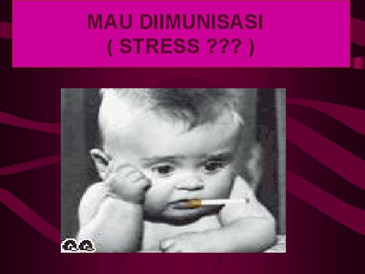 MAU DIIMUNISASI ( STRESS ? ? ? ) 