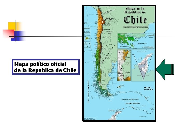 Mapa político oficial de la Republica de Chile 