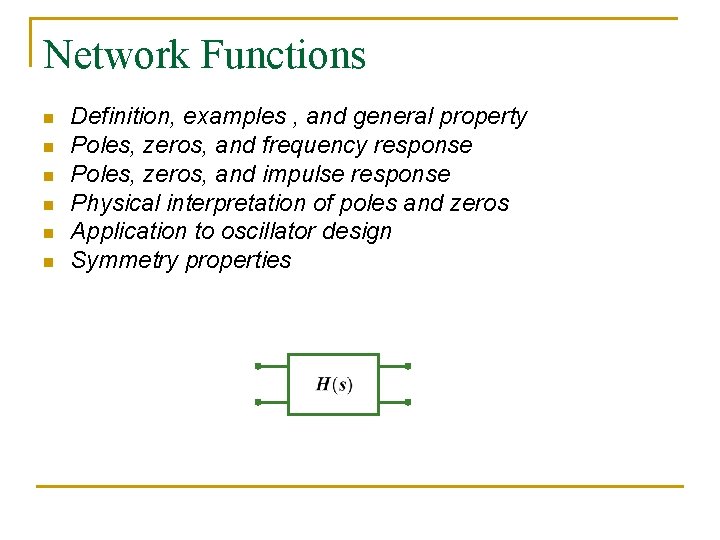 Network Functonality Network Functions n n n Definition examples and