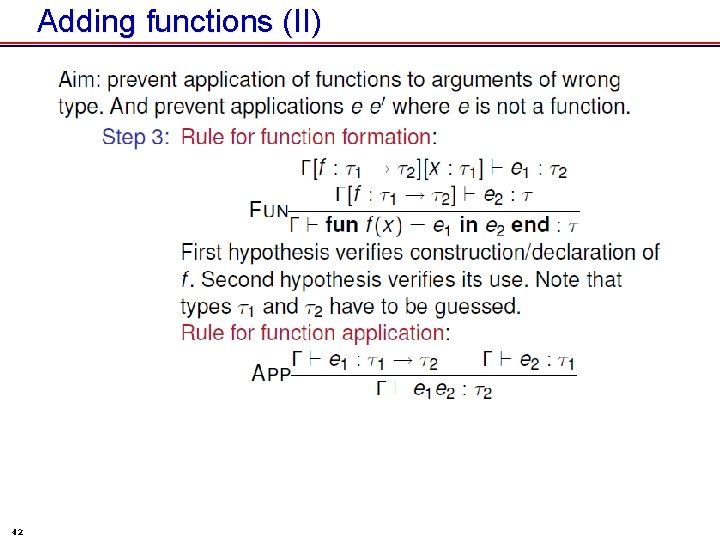 Adding functions (II) 42 