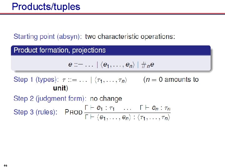 Products/tuples 46 