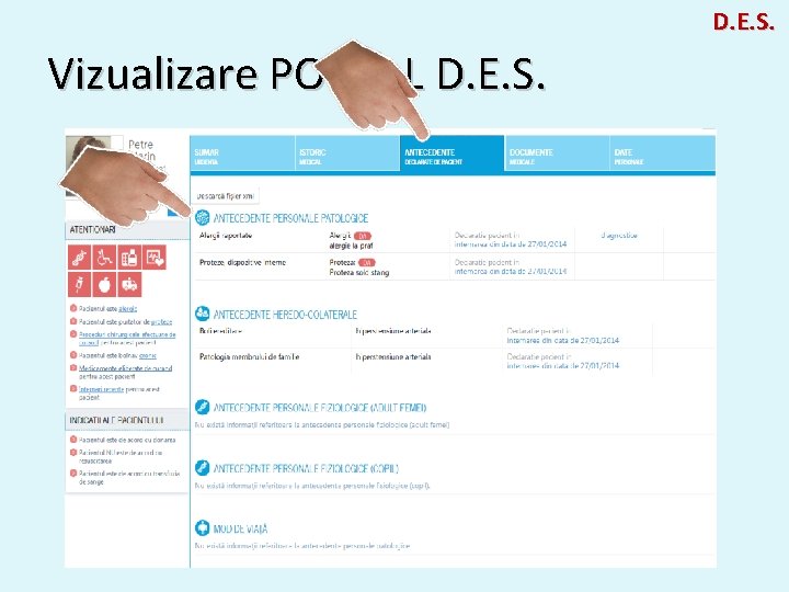 D. E. S. Vizualizare PORTAL D. E. S. 