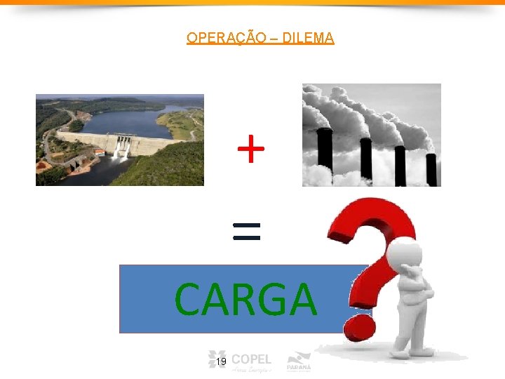 OPERAÇÃO – DILEMA + = CARGA 19 OPERAÇÃO – DILEMA + = CARGA 19