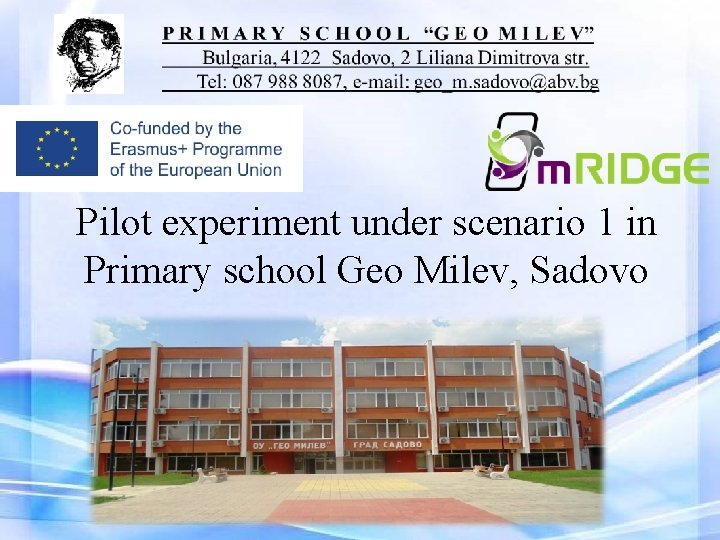 Pilot experiment under scenario 1 in Primary school