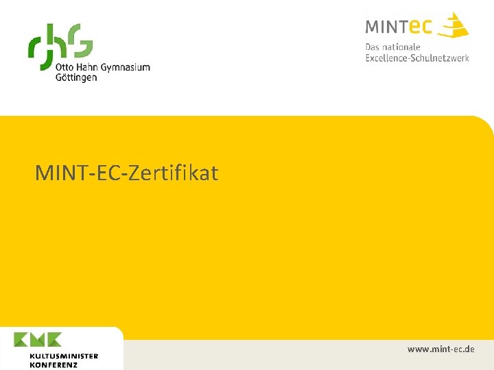 o. Vorführung der Ergebnisse der Siegerprojekte vom MINT-EC-Award 2015 o. Bekanntgabe des Themas und