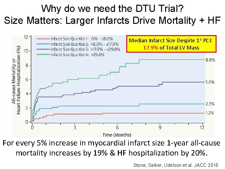 Why do we need the DTU Trial? Size Matters: Larger Infarcts Drive Mortality +