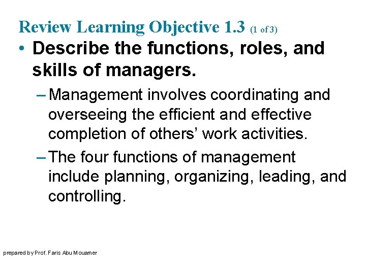 Management Fourteenth Edition Chapter 1 Managers And You