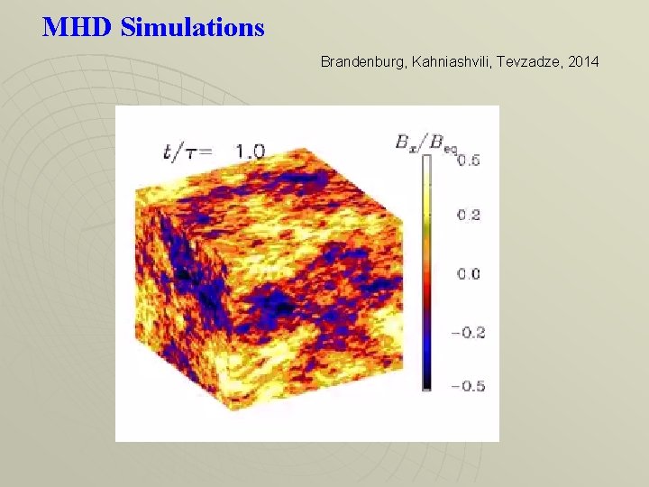 MHD Simulations Brandenburg, Kahniashvili, Tevzadze, 2014 