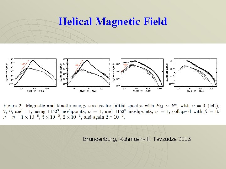 Helical Magnetic Field Brandenburg, Kahniashvili, Tevzadze 2015 