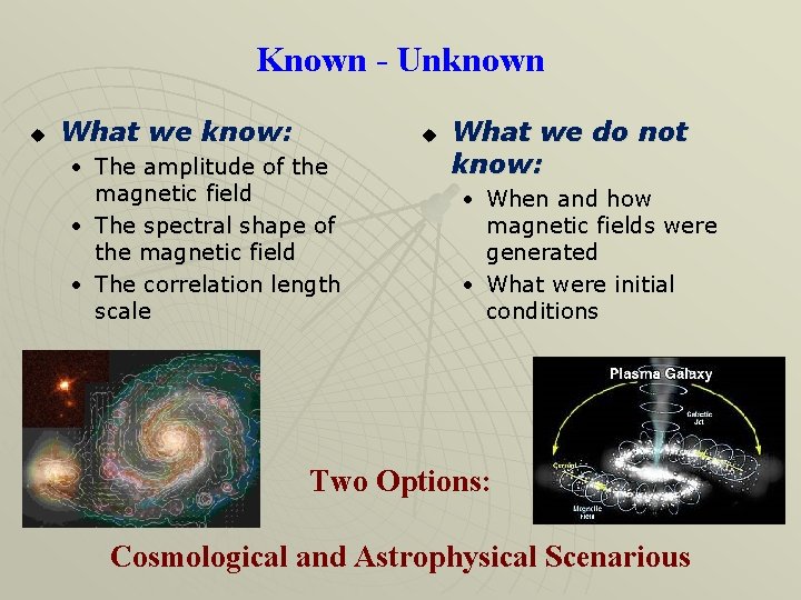 Known - Unknown u What we know: u • The amplitude of the magnetic