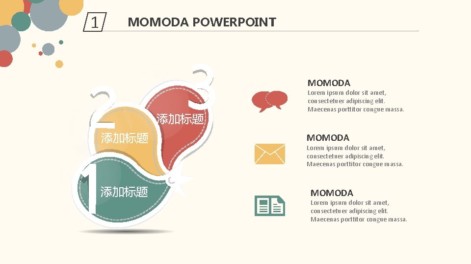 1 MOMODA POWERPOINT MOMODA 添加标题 Lorem ipsum dolor sit amet, consectetuer adipiscing elit. Maecenas