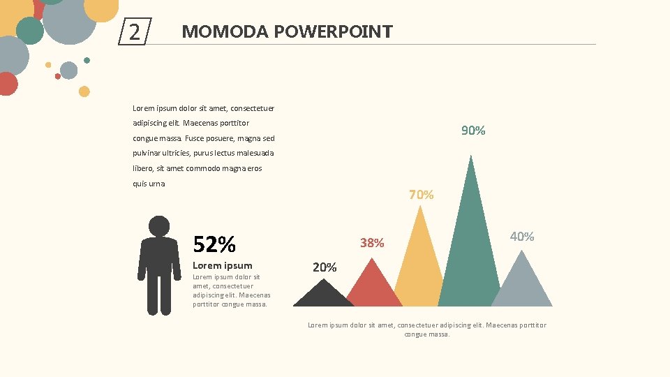 2 MOMODA POWERPOINT Lorem ipsum dolor sit amet, consectetuer adipiscing elit. Maecenas porttitor 90%