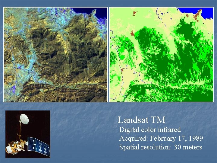 Landsat TM Digital color infrared Acquired: February 17, 1989 Spatial resolution: 30 meters 