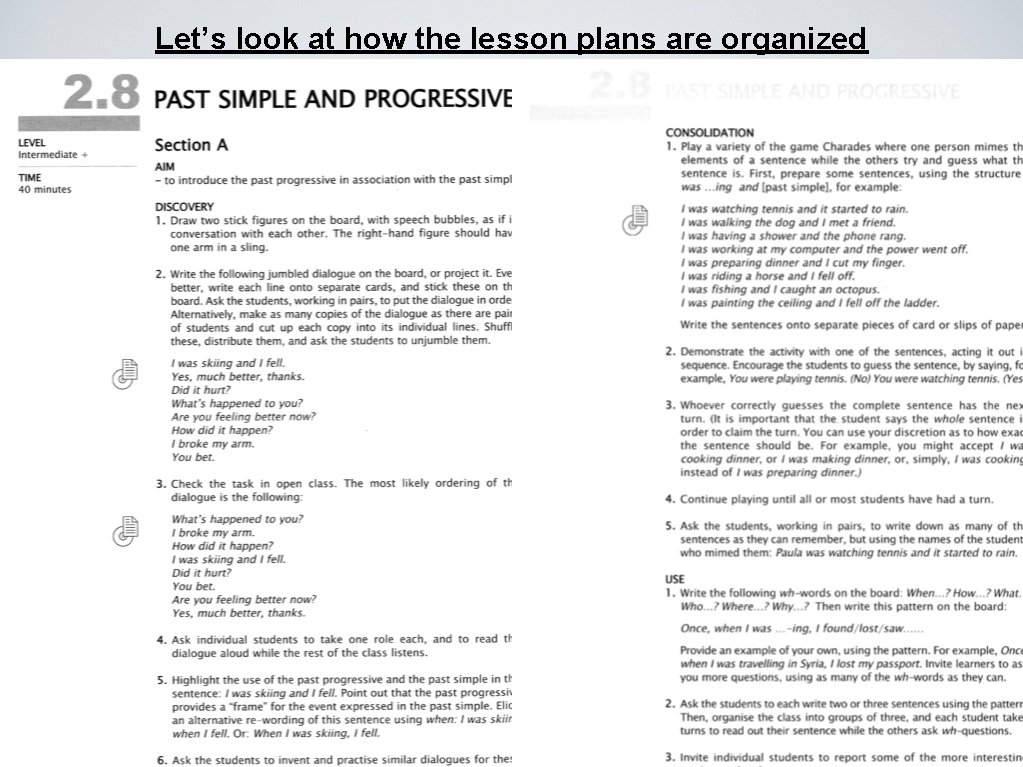 Let’s look at how the lesson plans are organized 