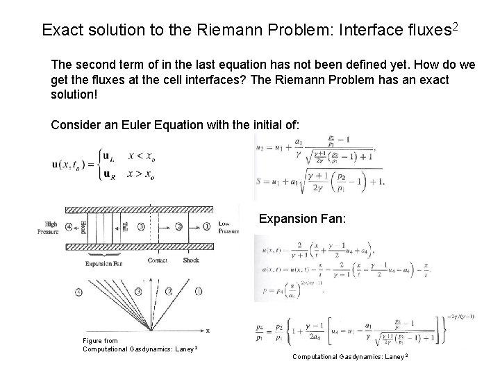 Exact solution to the Riemann Problem: Interface fluxes 2 The second term of in
