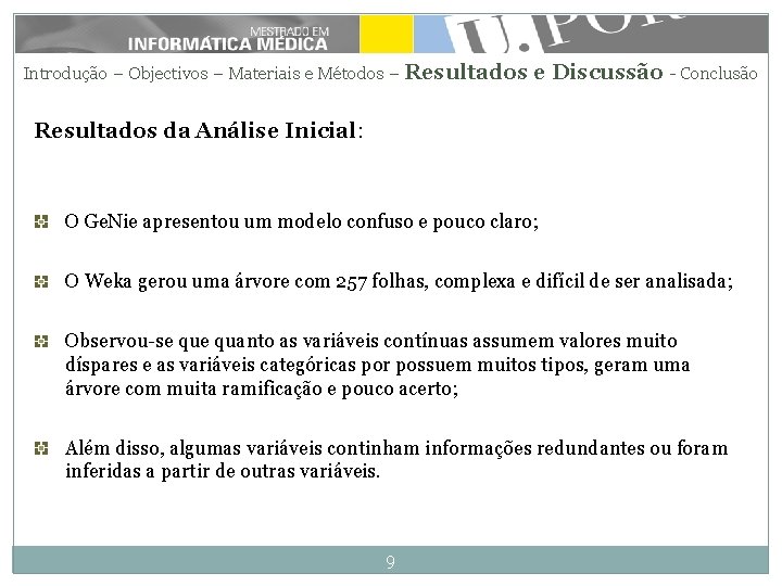 Introdução – Objectivos – Materiais e Métodos – Resultados e Discussão - Conclusão Resultados Introdução – Objectivos – Materiais e Métodos – Resultados e Discussão - Conclusão Resultados