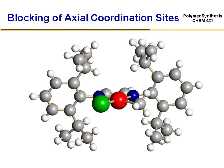 Blocking of Axial Coordination Sites Polymer Synthesis CHEM 421 