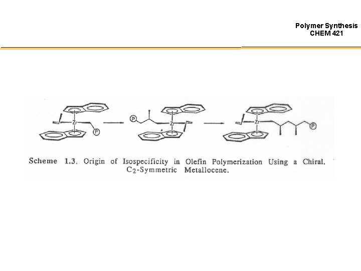 Polymer Synthesis CHEM 421 