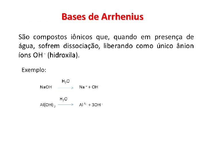 Bases de Arrhenius 