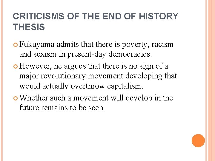 the end of history thesis