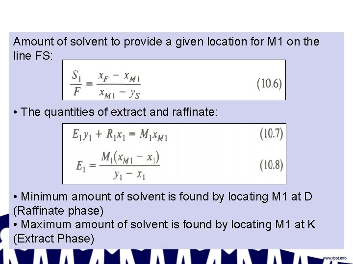Amount of solvent to provide a given location for M 1 on the line