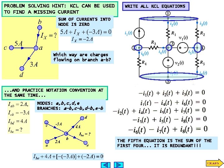 PROBLEM SOLVING HINT: KCL CAN BE USED TO FIND A MISSING CURRENT WRITE ALL