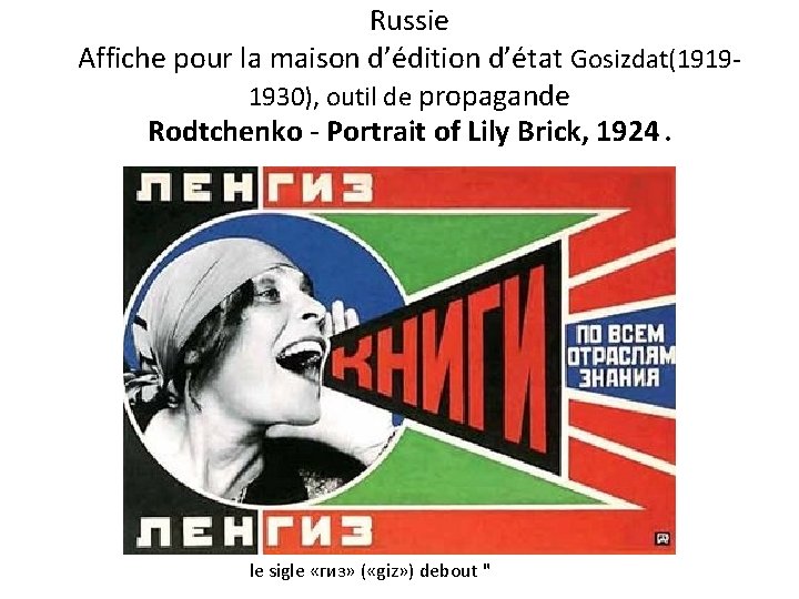 Russie Affiche pour la maison d’édition d’état Gosizdat(19191930), outil de propagande Rodtchenko - Portrait