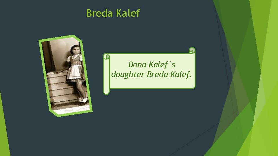 Breda Kalef Dona Kalef`s doughter Breda Kalef. Breda Kalef Dona Kalef`s doughter Breda Kalef.