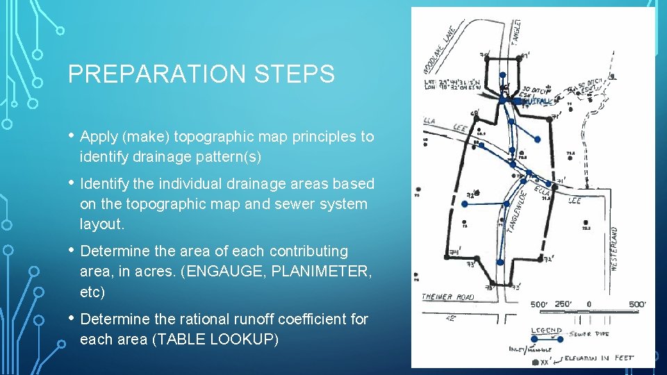 PREPARATION STEPS • Apply (make) topographic map principles to identify drainage pattern(s) • Identify