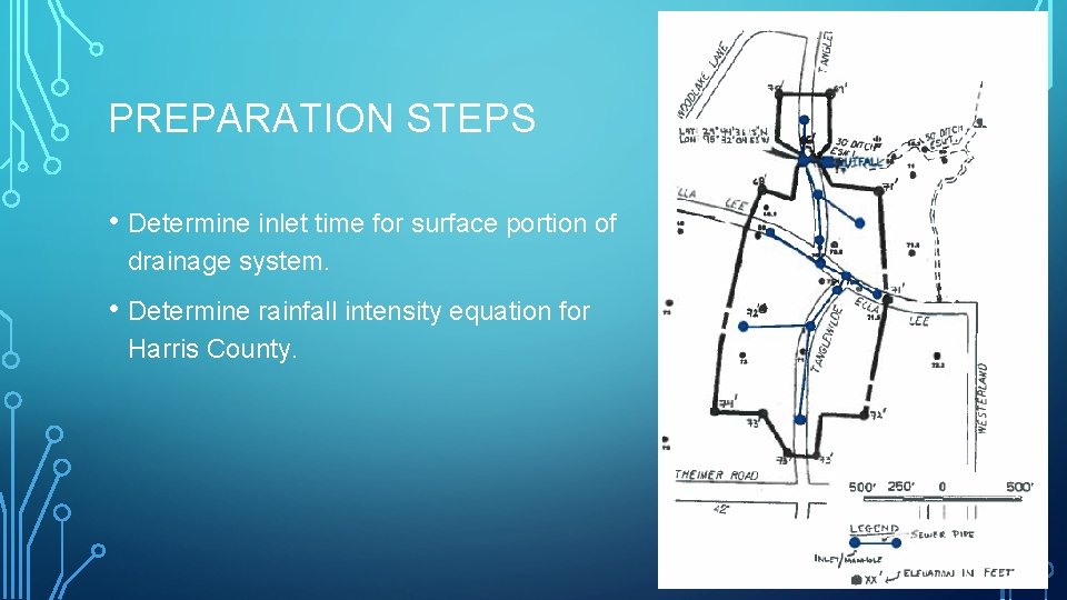 PREPARATION STEPS • Determine inlet time for surface portion of drainage system. • Determine