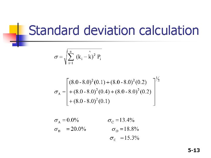 Standard deviation calculation 5 -13 