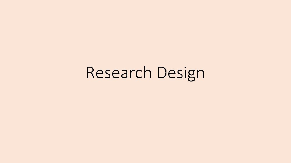 Research Design 