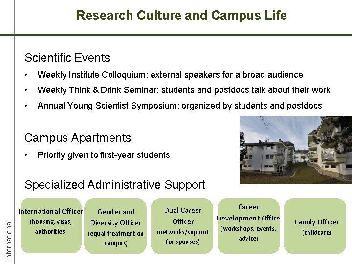 Research Culture and Campus Life Scientific Events • Weekly Institute Colloquium: external speakers for Research Culture and Campus Life Scientific Events • Weekly Institute Colloquium: external speakers for