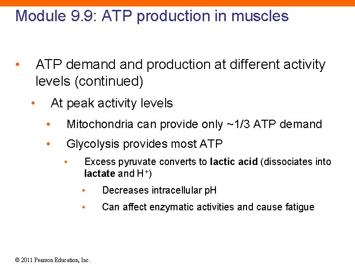 Module 9. 9: ATP production in muscles • ATP demand production at different activity