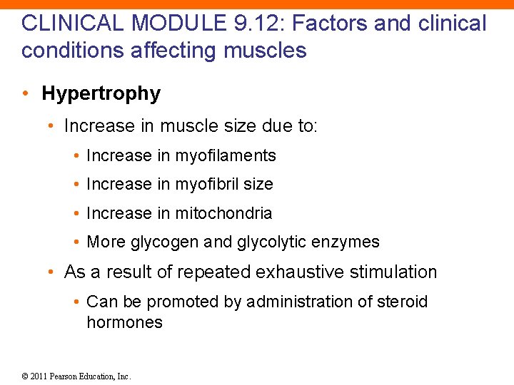 CLINICAL MODULE 9. 12: Factors and clinical conditions affecting muscles • Hypertrophy • Increase