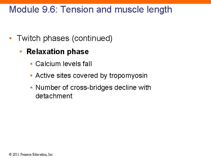 Module 9. 6: Tension and muscle length • Twitch phases (continued) • Relaxation phase