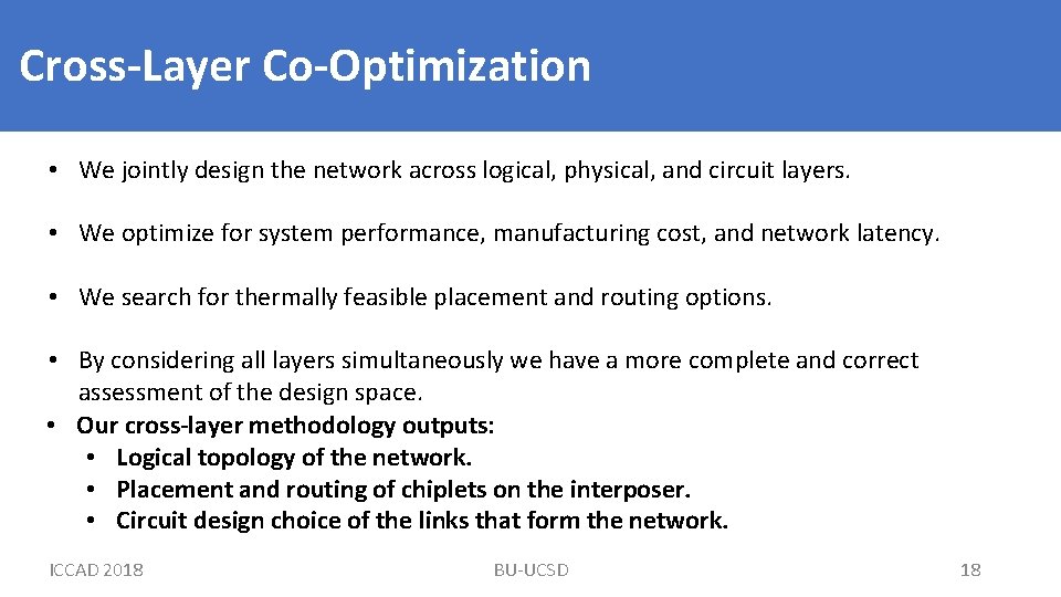 Cross-Layer Co-Optimization • We jointly design the network across logical, physical, and circuit layers.
