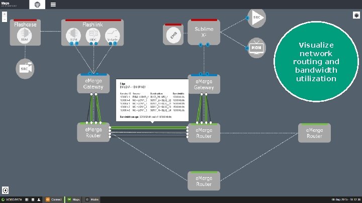 Visualize network routing and bandwidth utilization Nevion Confidential ARCHITECTS OF VIRTUALIZED MEDIA PRODUCTION 12